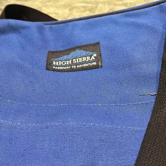 High Sierra Other - High Sierra Blue Canvas Duffle Bag With Black Straps & Zipper Closure